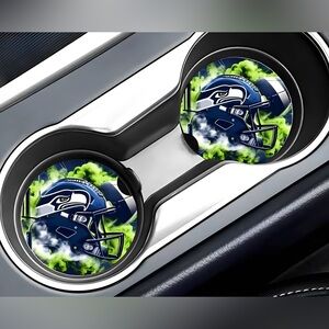 Seahawks Helmet Car Coasters Absorbent Set of (2)